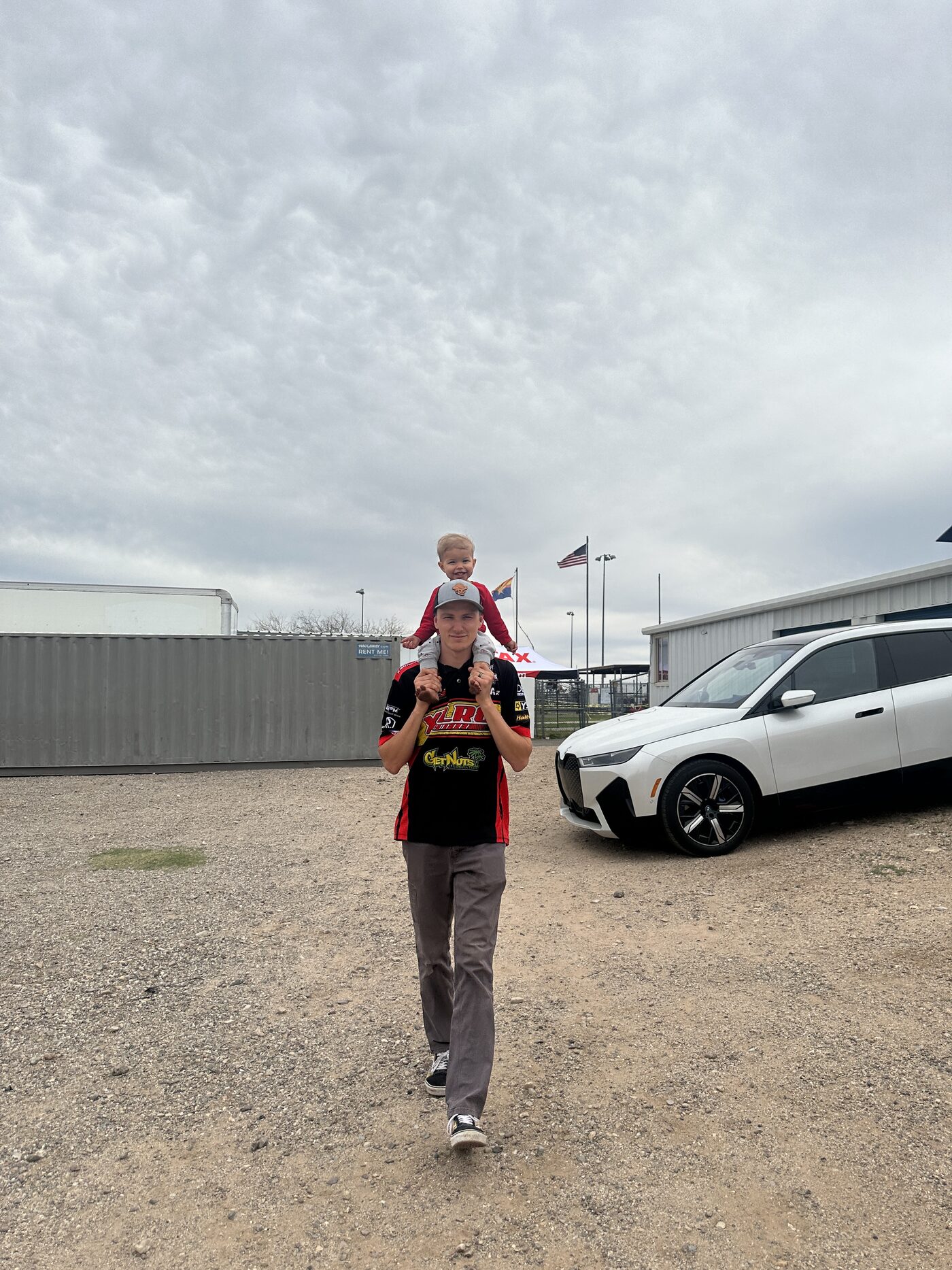 Tyler and his daughter at the track