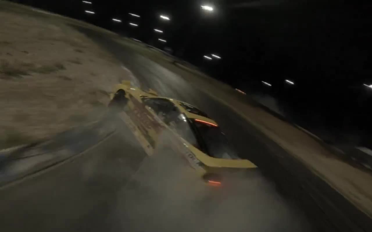 Tyler drifting the S13 under the lights at drift night