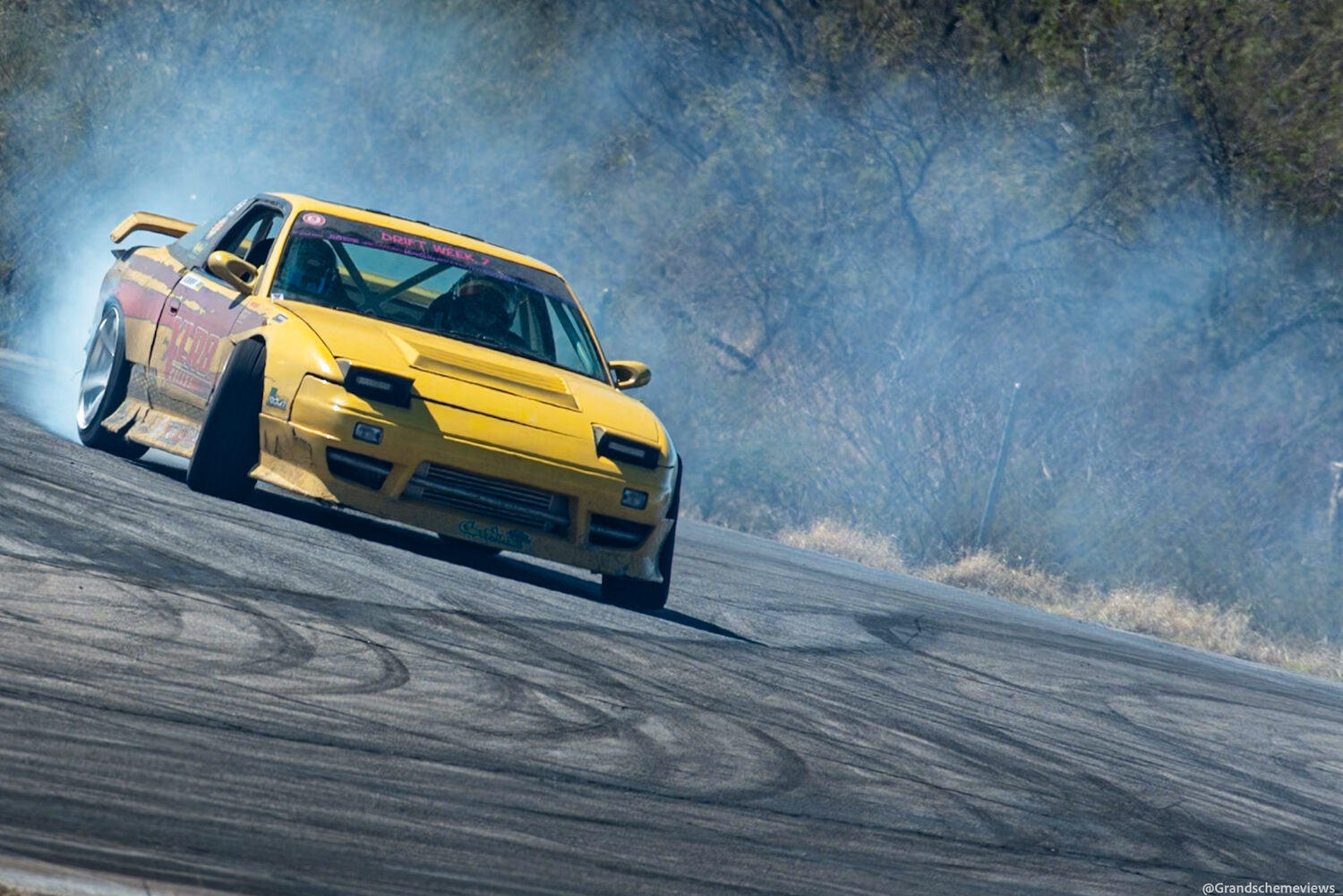 The XLR8 S13 sliding through a corner