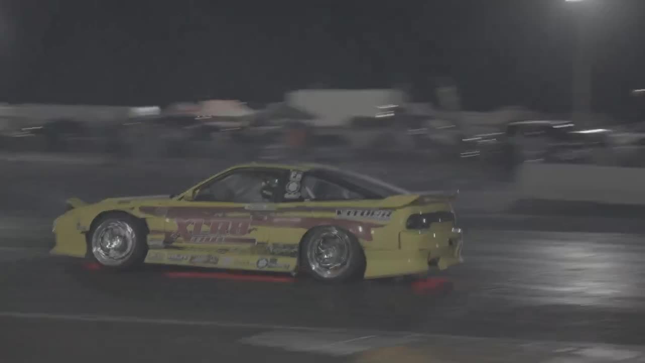 Tyler Krenek drifting the XLR8 S13 at night