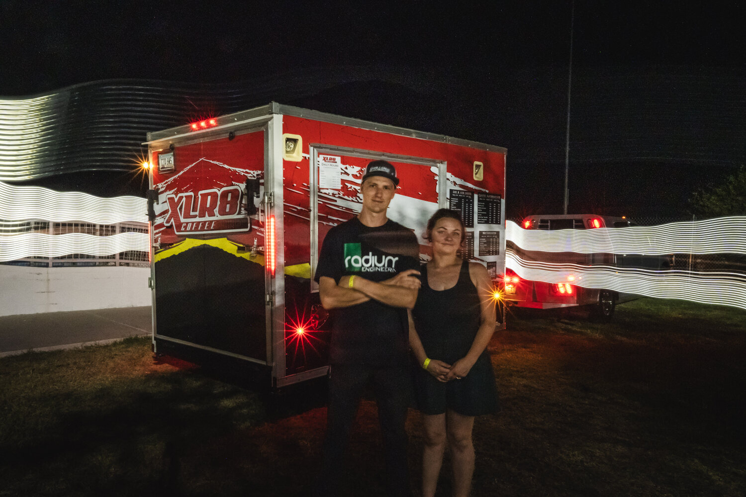 Tyler and Casey at the XLR8 Coffee trailer