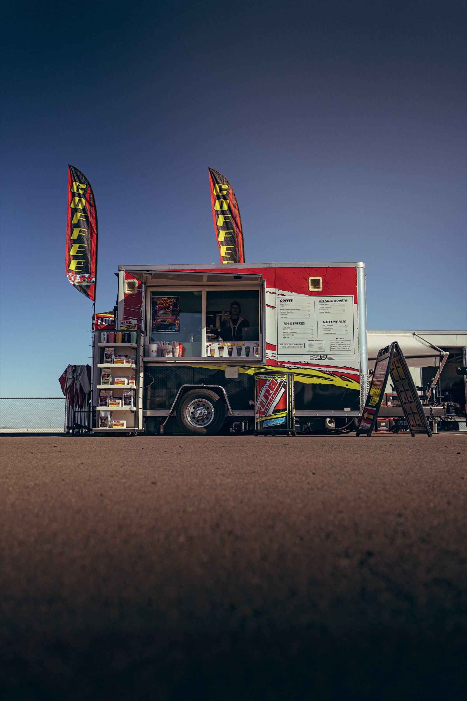 Trailer with flags